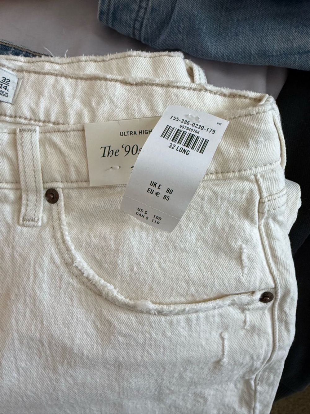 Abercrombie & fitch The '90s Ultra High Waist White Women’s Jeans